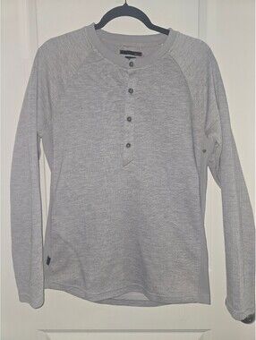 Oakley Icon Slim Fit Long Sleeve Henley Shirt Medium Gray